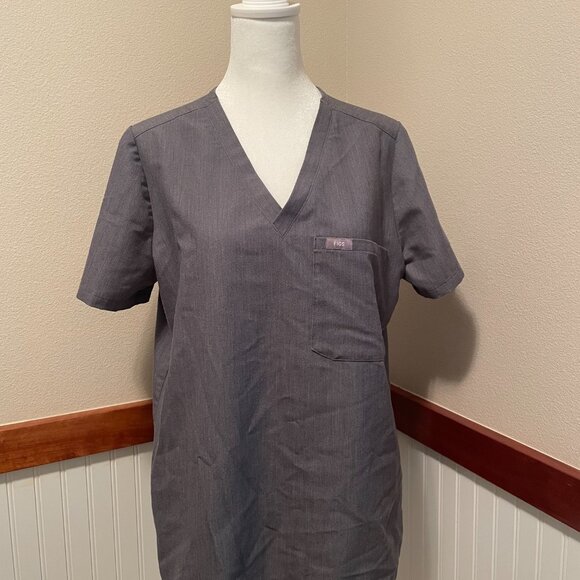 Figs Catarina Graphite V Neck Scrub Top - Picture 2 of 4